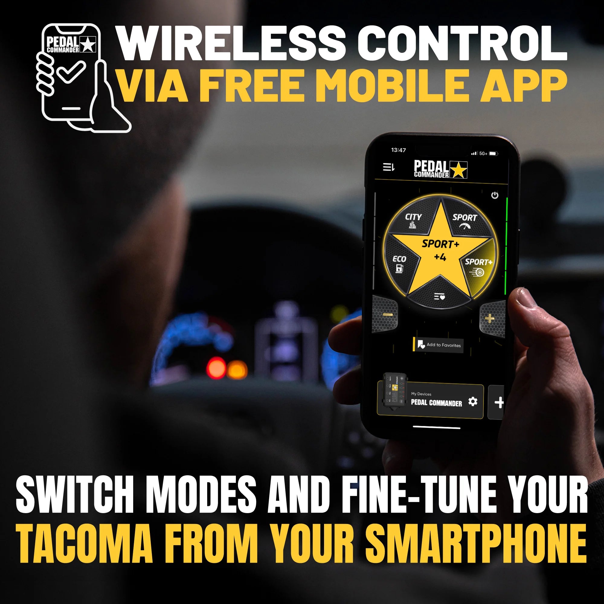 Pedal Commander for tacoma wireless controll via free mobile app