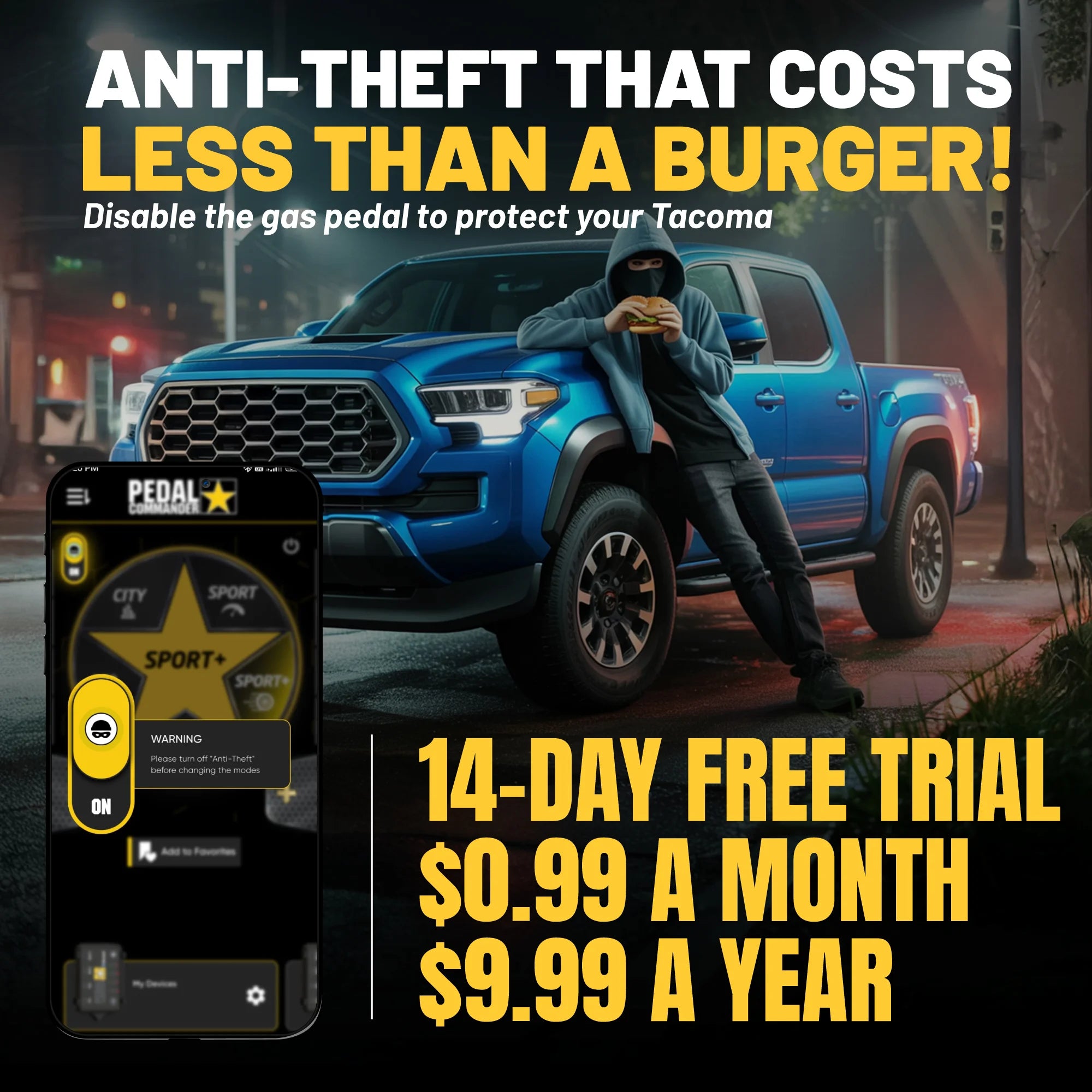 Pedal Commander for Tacoma anti theft